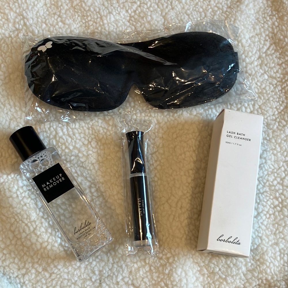 Borboleta Lash Care bundle NWT Sleep Mask Makeup Remover Gel Cleanser Sealant